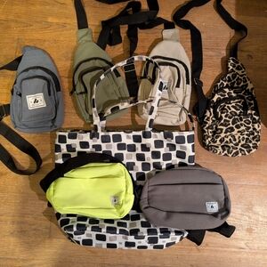 Bundle of 8 Dollarama (Hingham) and Shein Bags.